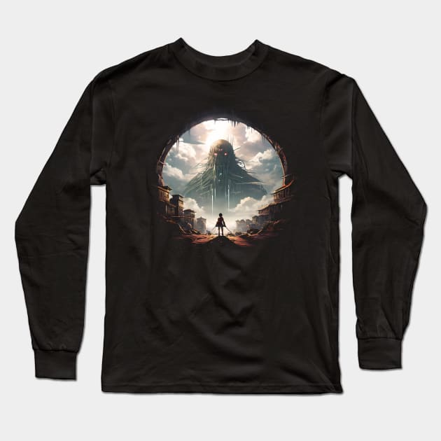 Attack on titan Long Sleeve T-Shirt by The Dark Matter Art